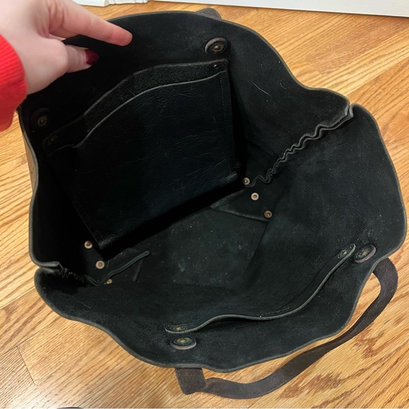 KMM & Co. Signature Black Leather Tote Bag Women’s - Picture 5 of 7